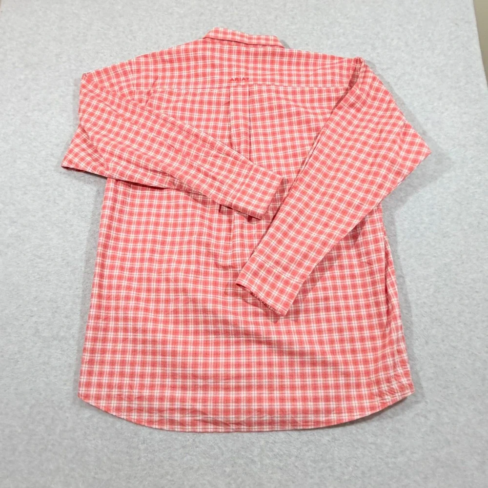 Ariat Pro Teddy Shirt Mens Medium Red Plaid Stretch LS Button Down‎